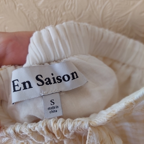 En Saison Kimmie Gingham Ruffled Maxi Summer Dress Embroidered Floral Sz Small - Picture 7 of 9